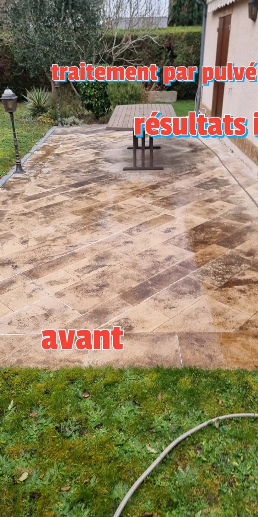 Nettoyage de terrasse — avant