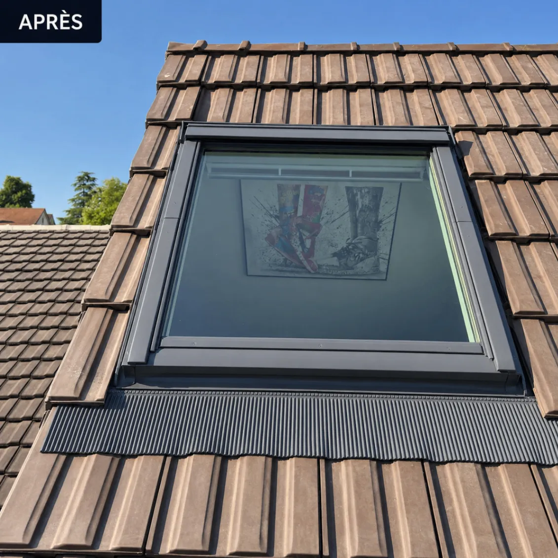 Velux avant après pose et finition — après