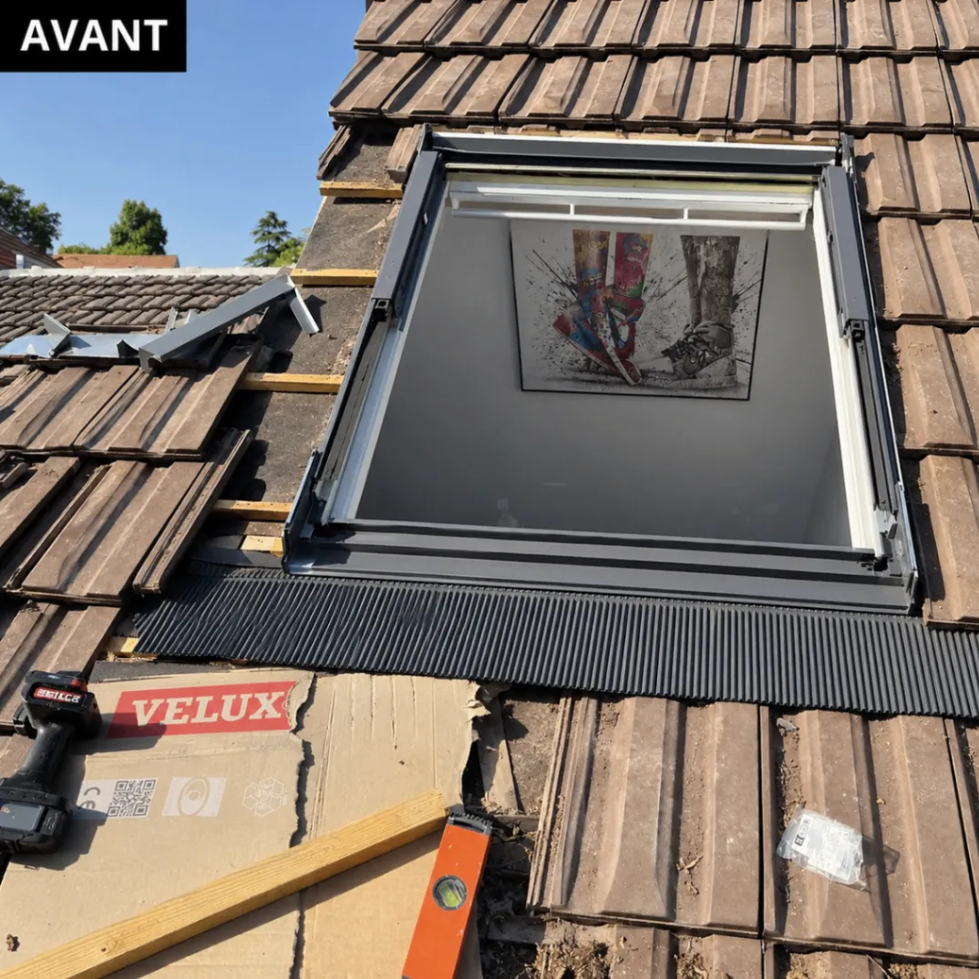 Pose et réparation de Velux — avant